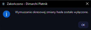 Komunikat o powodzeniu operacji